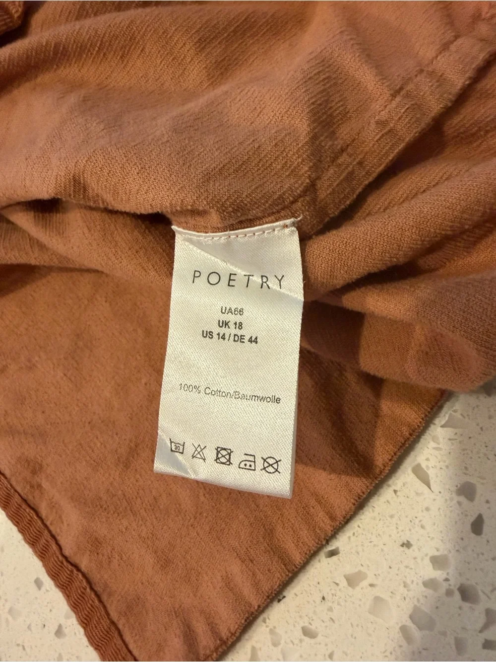 Poetry Linen Blend Button Down Shirt Size 18 Rust Orange Boho Cottagecore - Picture 4 of 6